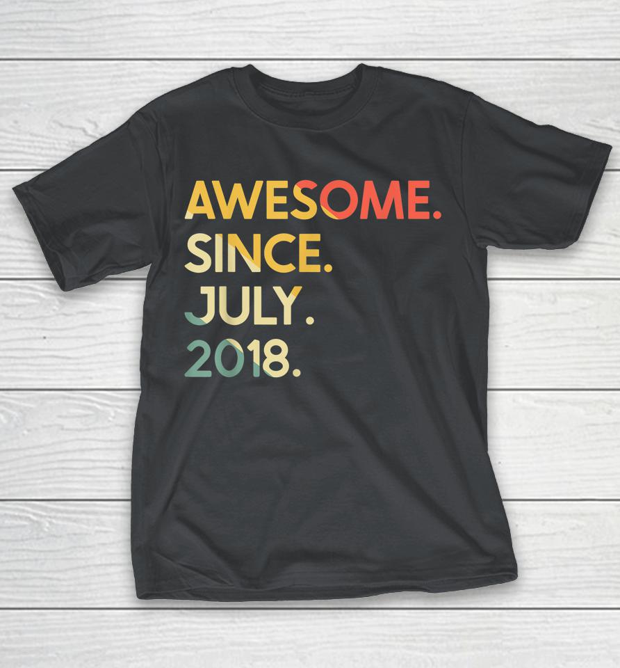 4 Years Old Vintage Legend Since July 2018 4th Birthday Shirts