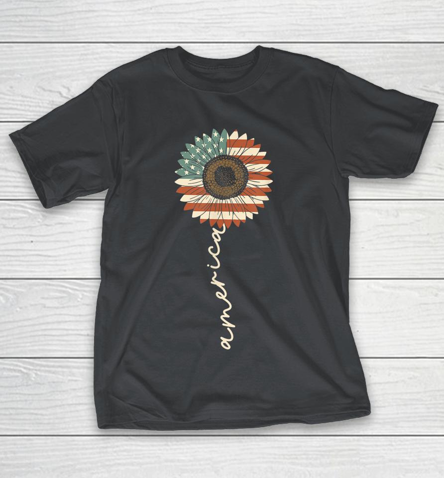 4th Of July America Sunflower Us Patriotic American Usa Flag Shirts