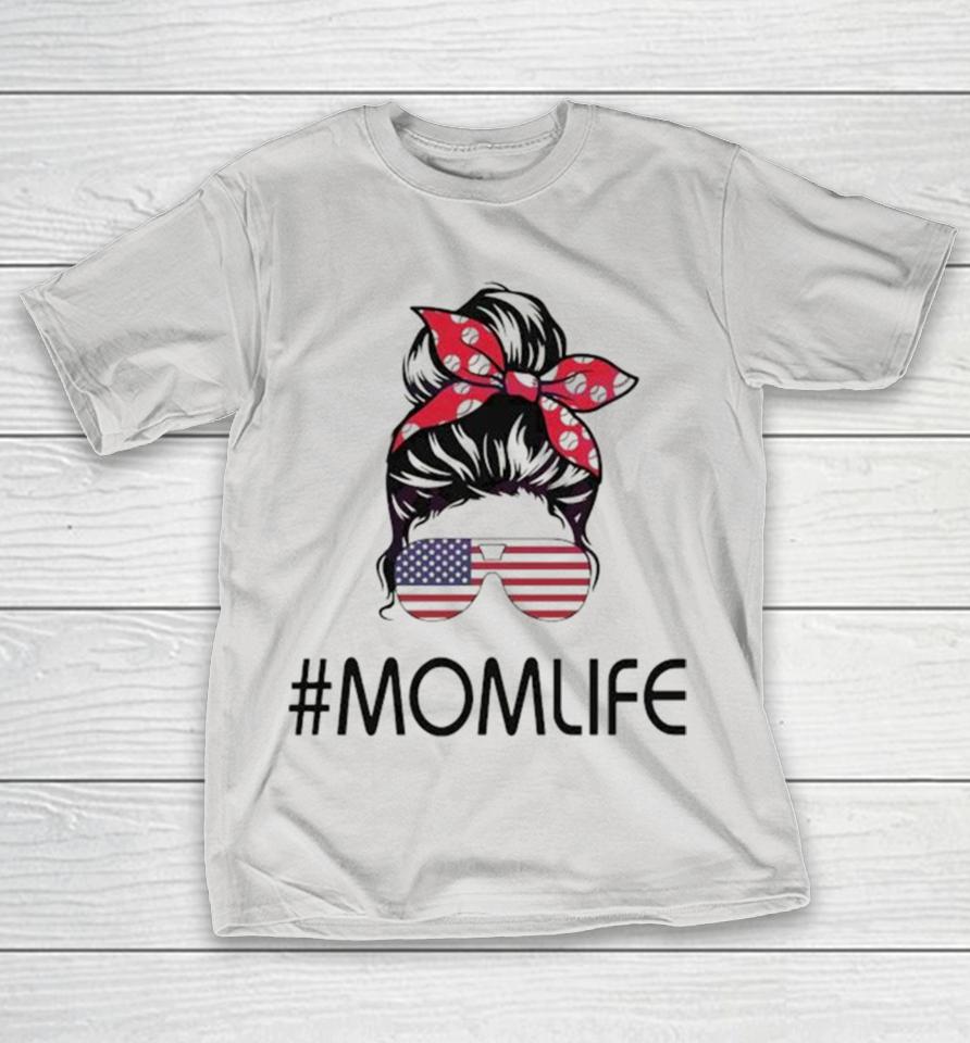 American Mom Life Messy Bun Mom Shirts