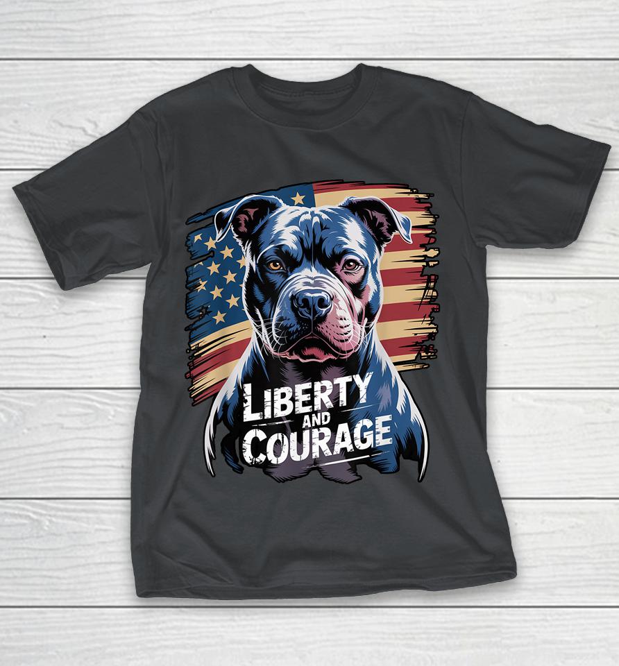 American Pitbull Terrier USA Flag Patriotic 4th of July Dog Shirts
