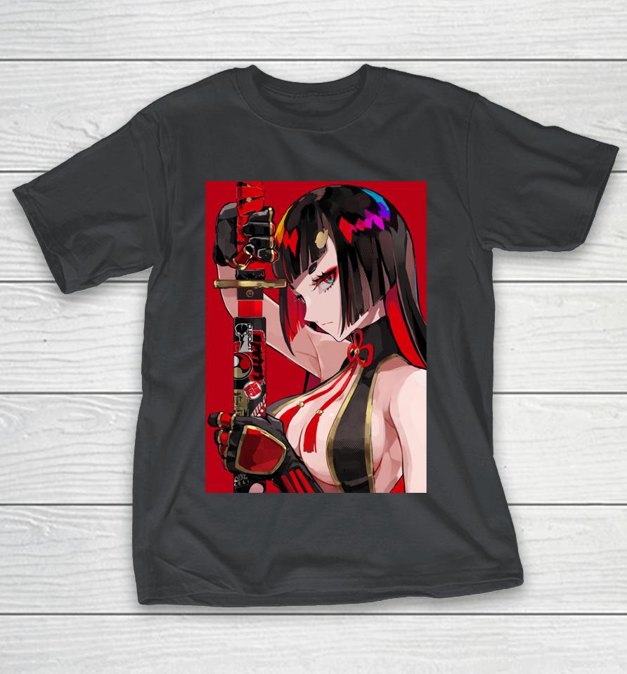 Anime Girl Samurai Waifu Japanese Aesthetic Otaku Kawaii Shirts