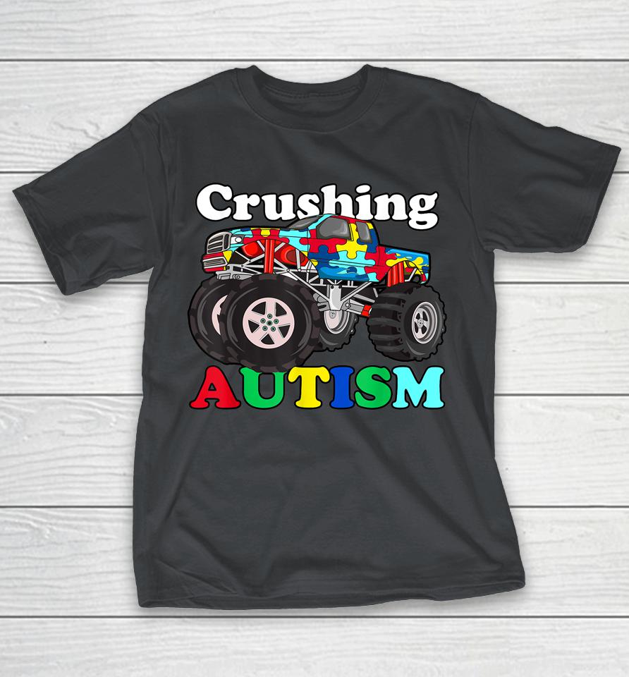 Autism Mega Truck Shirt Kids Monster Truck Crushing Autism Shirts
