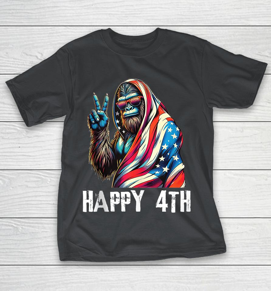 Bigfoot 4th Of July Happy 4th Patriotic USA Shirts