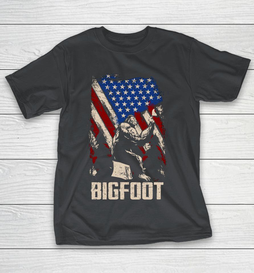 Bigfoot 4th Of July Us American Usa Flag Shirts