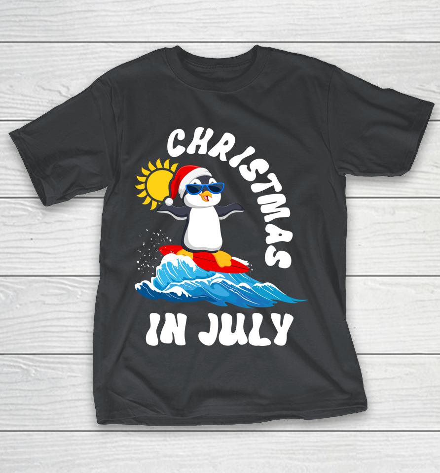Christmas In July Penguin Sunglasses Beach Summer Surfing Shirts