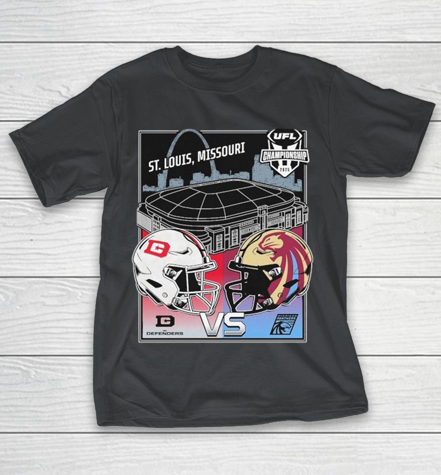 DC Defenders Vs Michigan Panthers St Louis Missouri UFL Championship 2025 Helmet Shirts