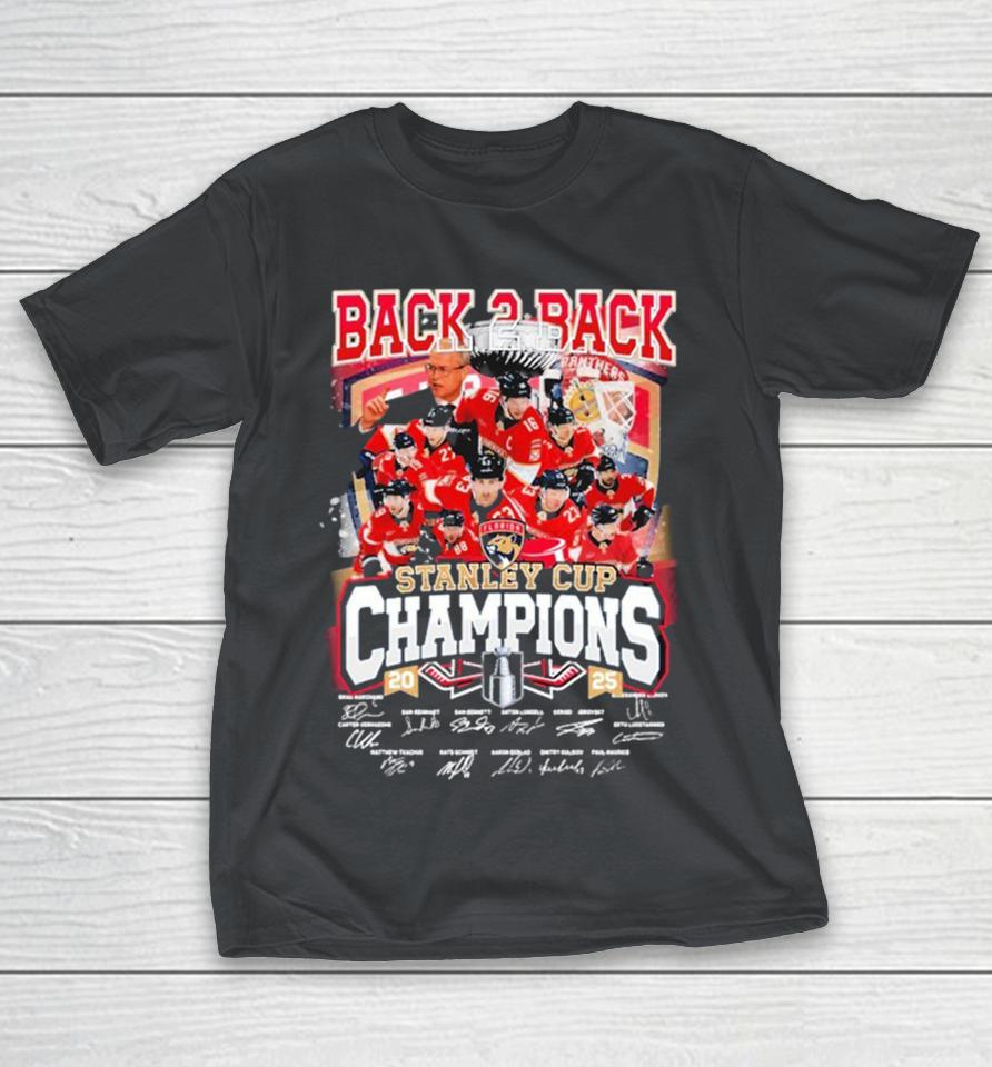 Florida Panthers Back 2 Back Stanley Cup Champions 2025 Signature Shirts