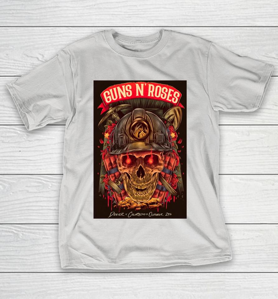 Guns N Roses Denver x Colorado x October 27th 2023 At Ball Arena North American Tour Shirts