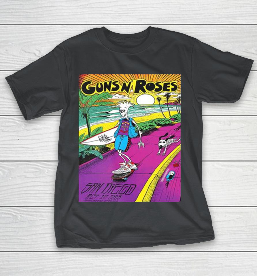 Guns N Roses In Snapdragon Stadium 1st October 2023 San Diego American Tour Shirts