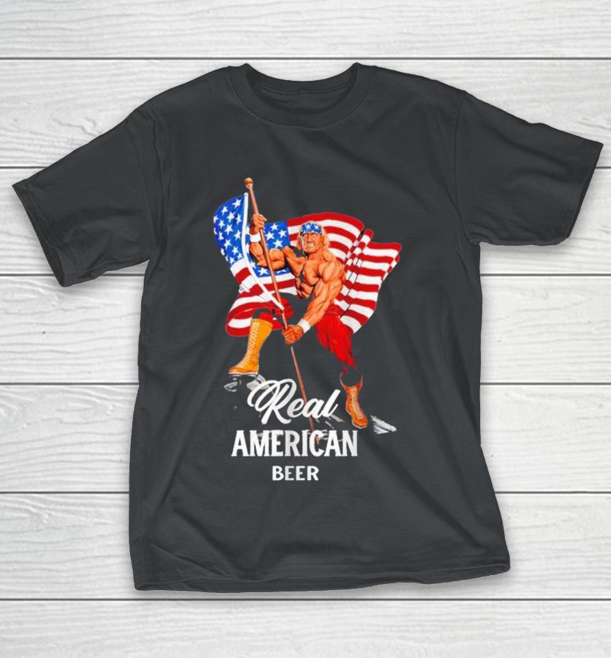 Hulk Hogan Real American Beer Muscle Flag Shirts