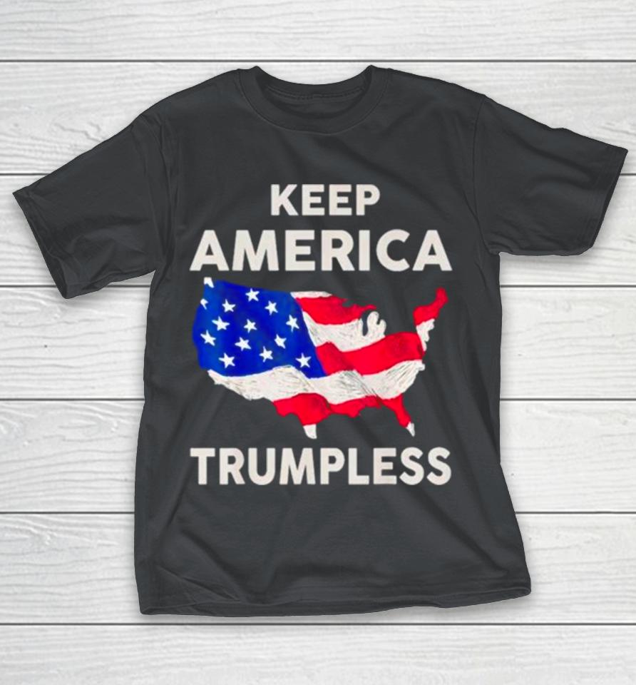 Keep American Trumpless USA flag map Shirts