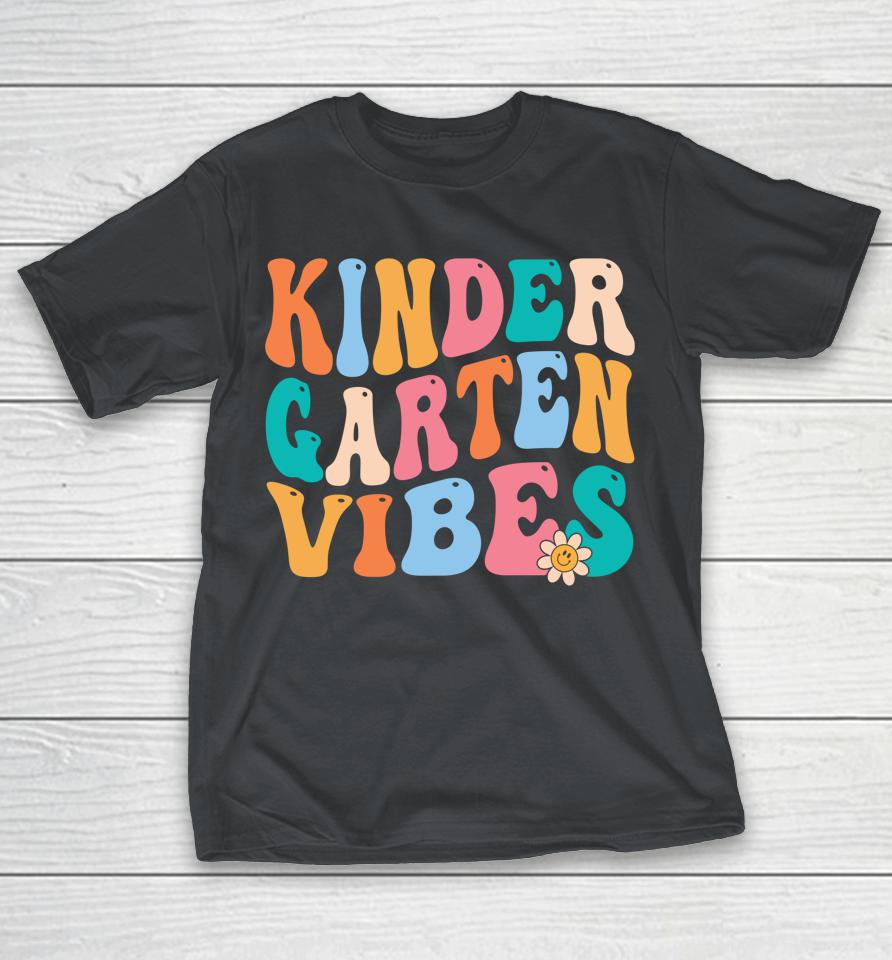 Kindergarten Vibes Retro Teacher Women Kids Back To School Shirts