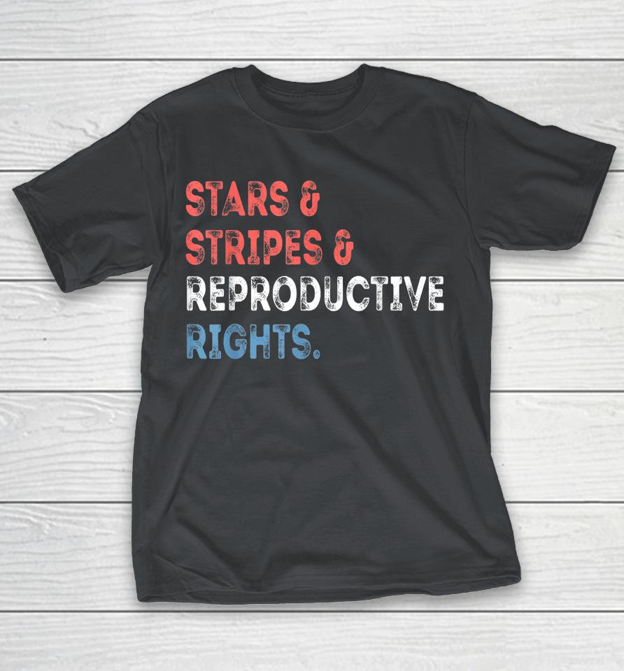 Messy Bun American Flag Stars Stripes Reproductive Rights Shirts