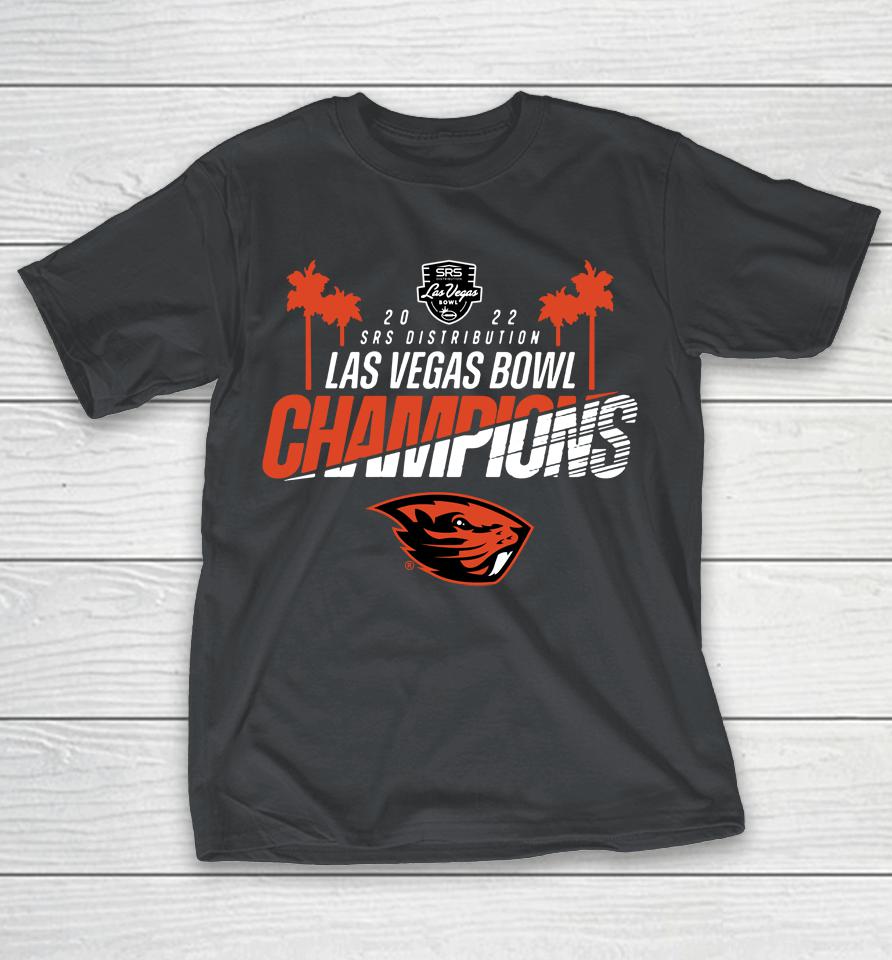NCAA Las Vegas Bowl 2022 Champions Black Oregon State Beavers Logo Shirts