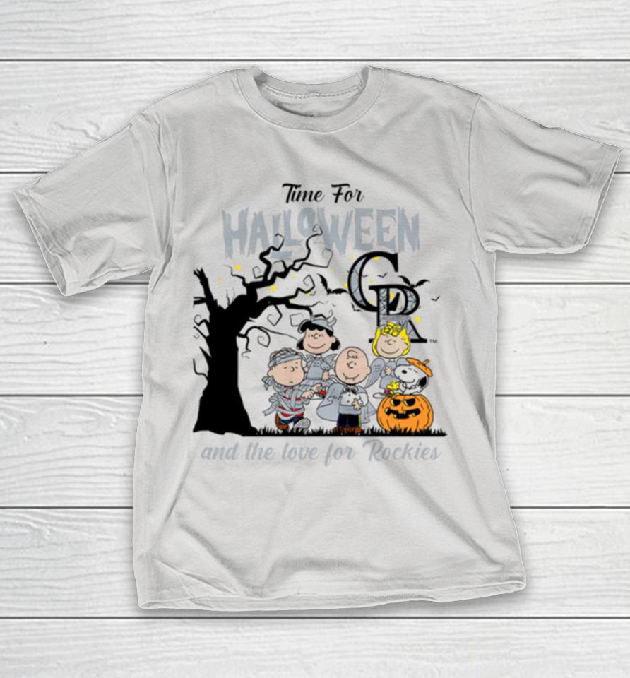 Peanuts Time For Halloween And The Love For Colorado Rockies Shirts