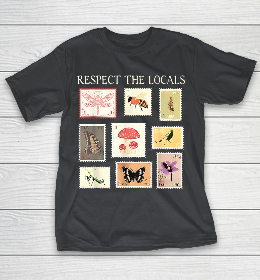 Respect The Locals Cute Nature Stamp With Butterflies Shirts