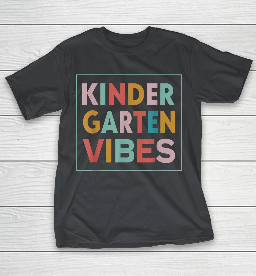 Retro Kindergarten Vibes First Day Back To School Teacher Shirts