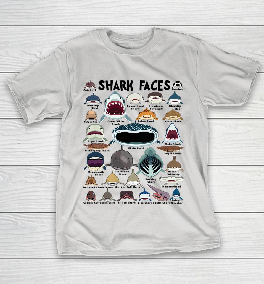 Types Of Shark Identification Shark Faces Shark Heart Shirts