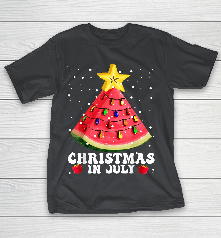 Watermelon Christmas Tree Christmas In July Summer Vacation Shirts