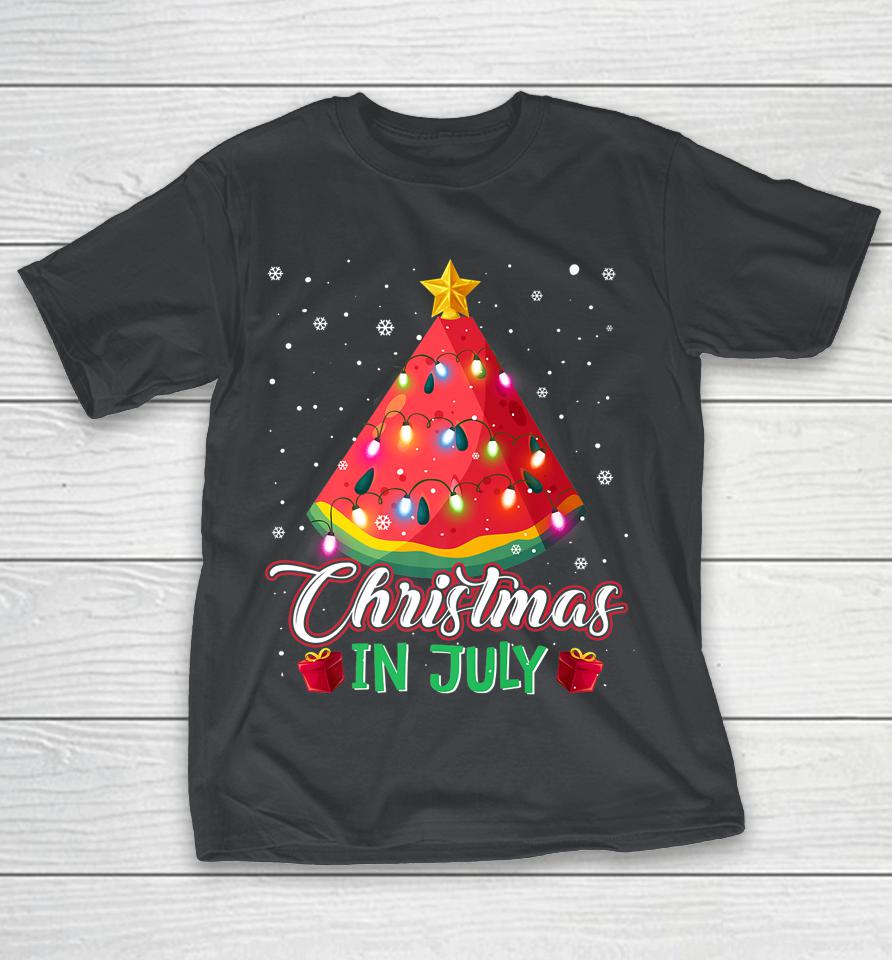 Watermelon Christmas Tree Christmas In July Summer Vacation Shirts